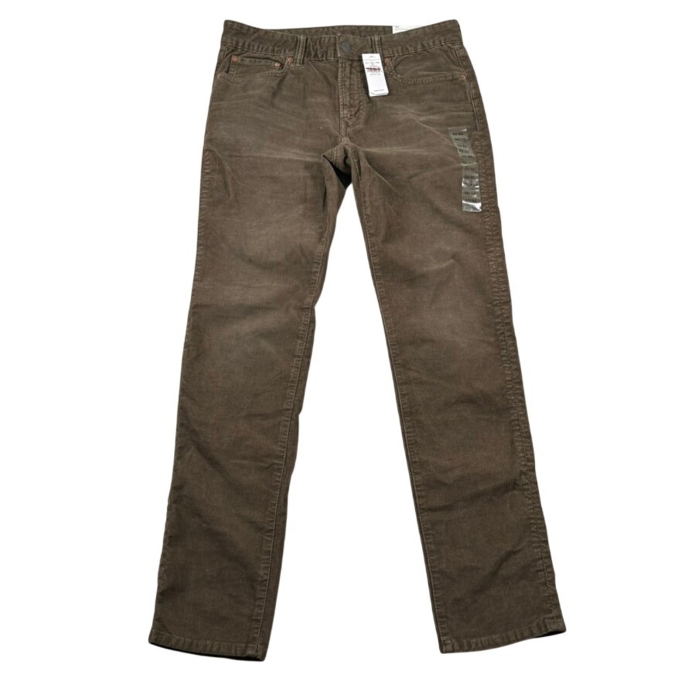 American Eagle Corduroy Pants Mens 32x32 Slim Lived-In Flex Olive Green Brown